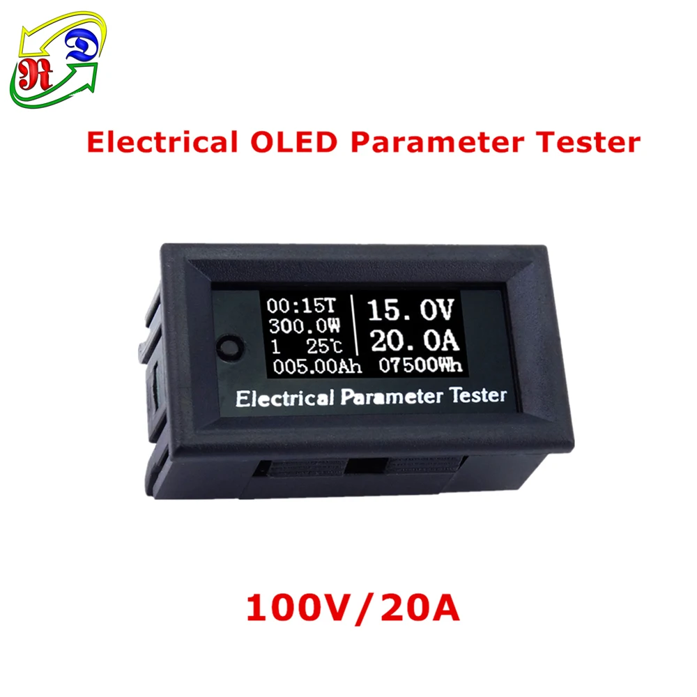 RD 100 v/20A 7в1 OLED Многофункциональный тестер напряжения, тока, времени, температуры, емкости вольтметр, амперметр, Электрический измеритель белого цвета