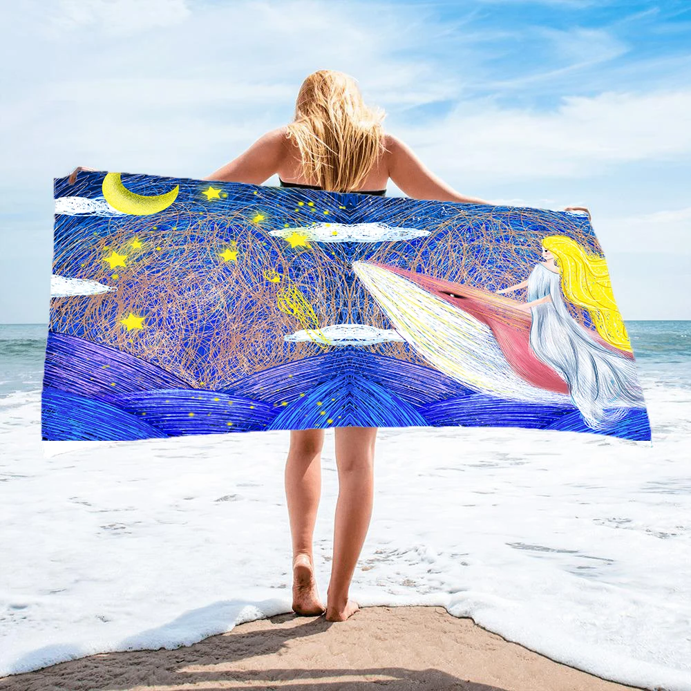 

2021 Sand Free Quick Dry Beach Towel Microfiber Bath Summer Cushion Swimming Fitness Yoga Bath Towels Sport Pool Two Sizes