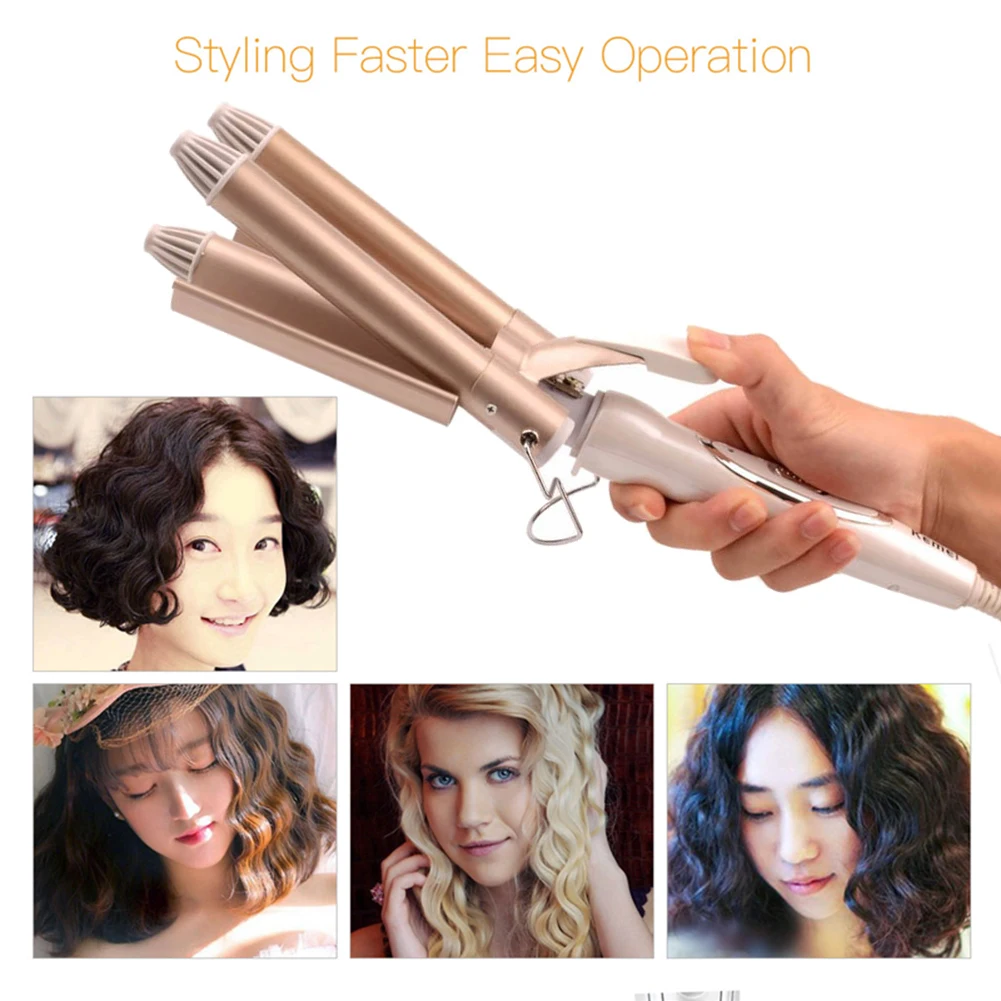 

Three-Barrel Waver Hair Curler Iron Ceramic Wand 110-220 V Hairstyles Beauty Tool Hair Waver