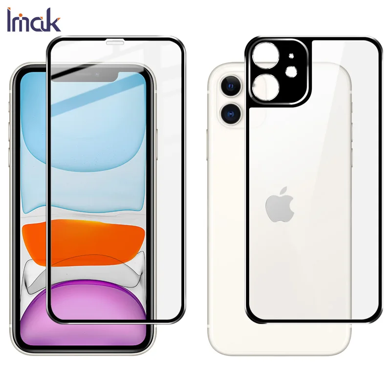 Imak 1 комплект металлическая оправа стекло для Apple iPhone 11 закаленное не ломается