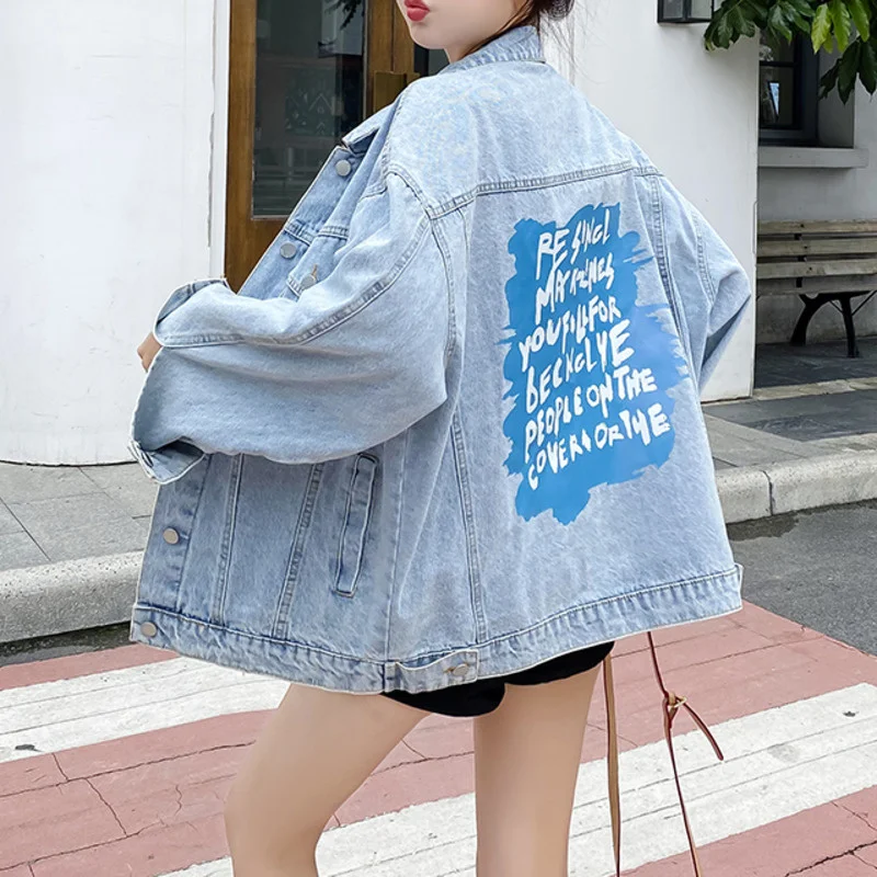 

short patchwork denim vest oversized black crop jean peplum studded purple jacket with fur women coat Women's 2021 cowboy