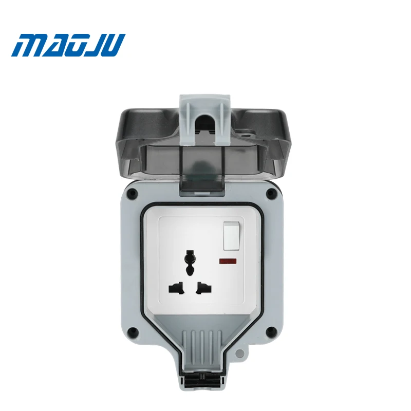 

116a Single Outdoor Wall Switch Socket IP66 waterproof and dustproof power outlet EU plug Enclosure