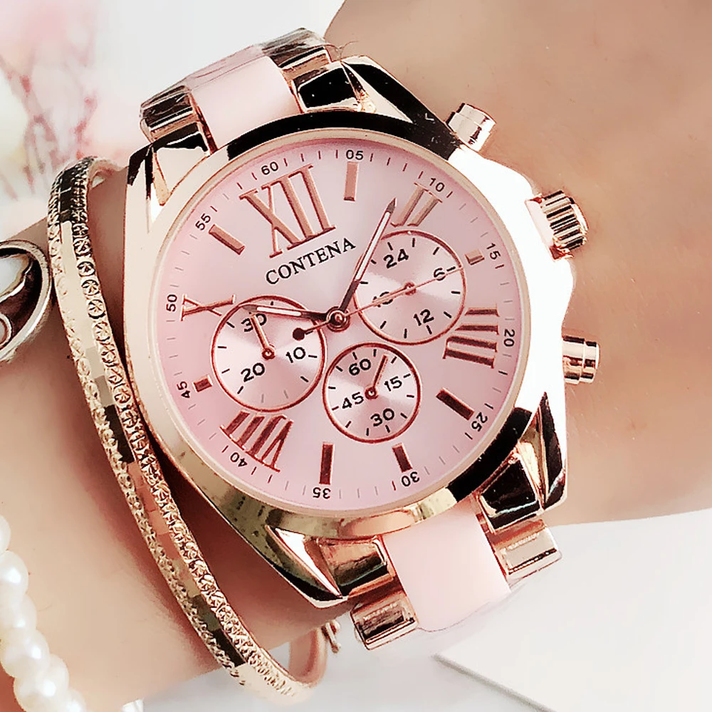 

pulso feminino, senhoras moda rosa mulheres top marca de quartzo m estilo feminino montre femme