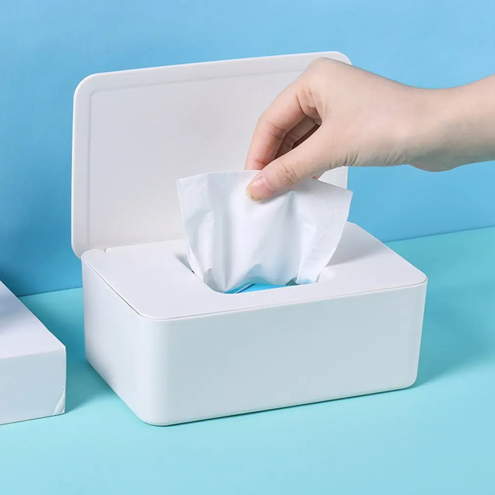 

Tissue Box Wet Wipes Dispenser Holder Dry Wet Tissue Paper Case Box \ Mask Box Dustproof With Lid Household Desktop Storage Box