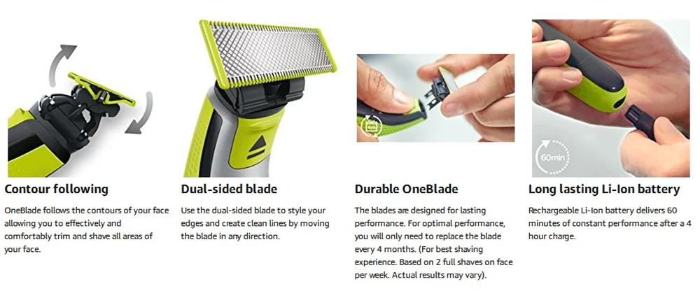 Электробритва Philips OneBlade QP2630 Влажная и сухая перезаряжаемая электрическая бритва с аккумулятором Li-lon 100-240 В для мужчин