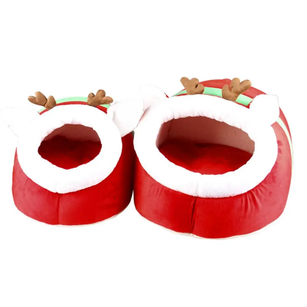 

Christmas Reindeer Pet Dog Cat House Soft Warm Nest Kitten Puppy Kennel Sleeping Mat Bed House Pets Product