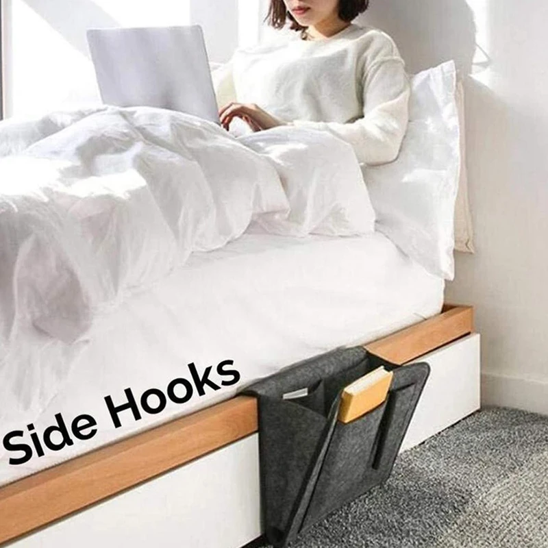 

Bedside Caddy Essentials Pocket Hanging Storage Organizer, Bed Sofa Side Hanger Holder Bag for Remote Control, Phones
