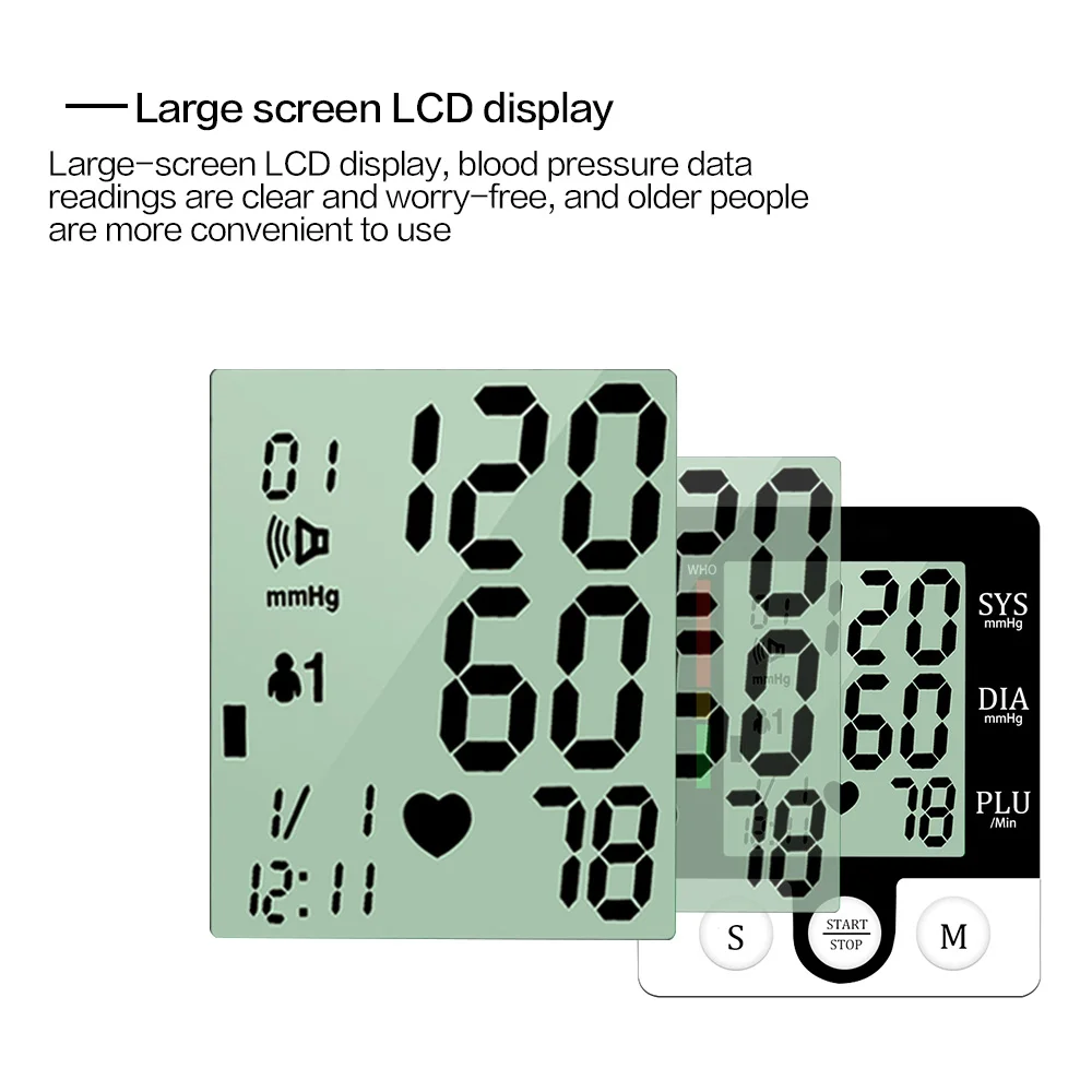 Домашний Сфигмоманометр на запястье с ЖК дисплеем измеритель давления и пульса