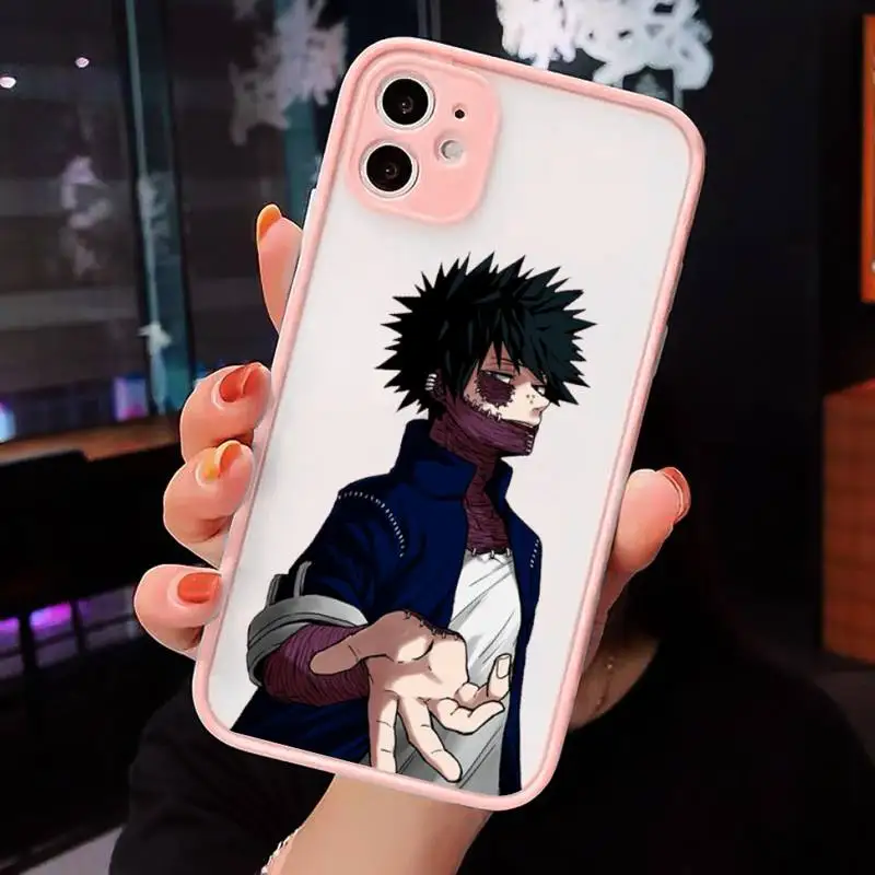 

My Hero Academia deku bakugou Boku Phone Cases Matte transparent For Pink iPhone 12 Mini 11 Pro XR XS Max 7 8 Plus X Back Cover