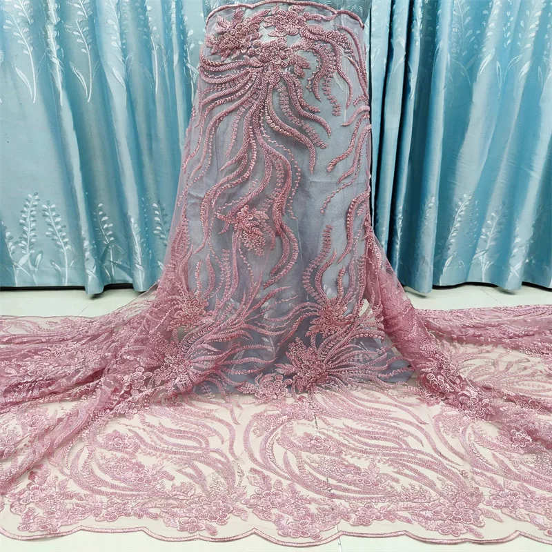 

Африканская кружевная ткань с блестками, вышивка, тюль, французское высококачественное кружевное Сетчатое нигерийское кружевное дизайнер...