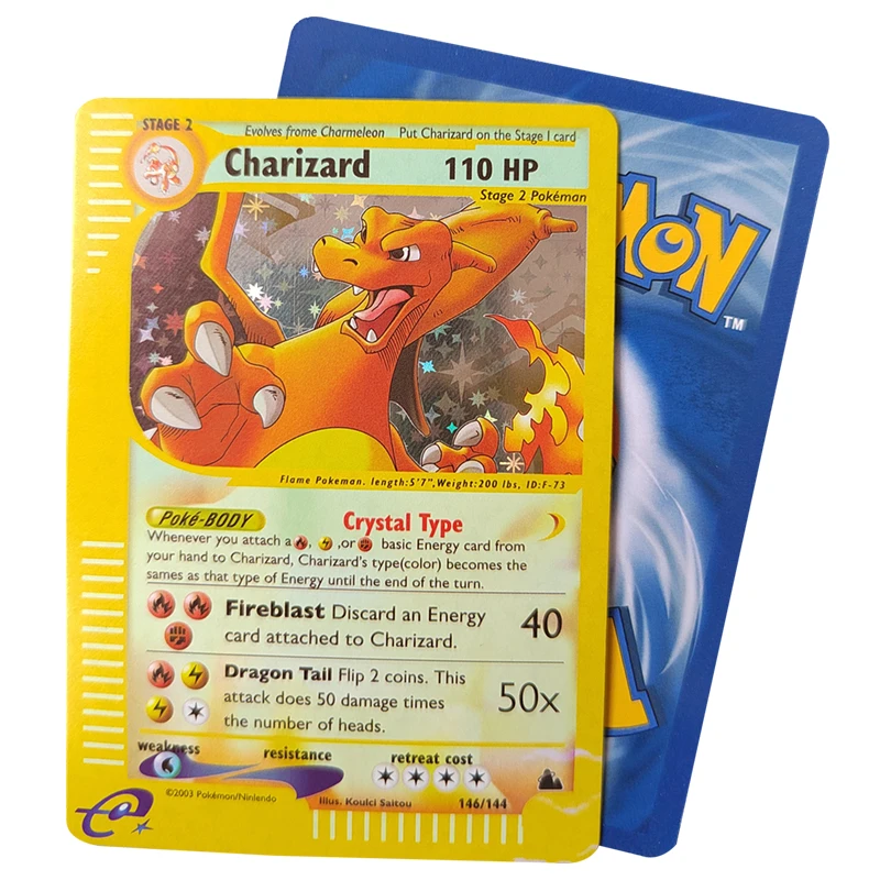 

Pokemon Cardex Base Set 1996years English French Flash Card Charizard Pikachu Game Collection Cards Christmas toy gift for kids