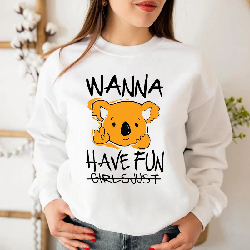 

Creative Koala Print Women Hoodie Warm Wool Loose Sport Long Sleeve Pullover Harajuku Hip Hop Streetwear Men Women Clothing S-4X