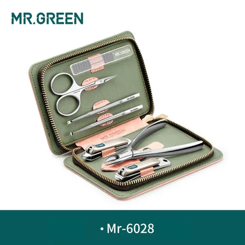 Маникюрный набор MR.GREEN 7 в 1, кусачки для кутикулы из нержавеющей стали, набор маникюрных инструментов для ухода за ногтями, набор для стрижки ногтей