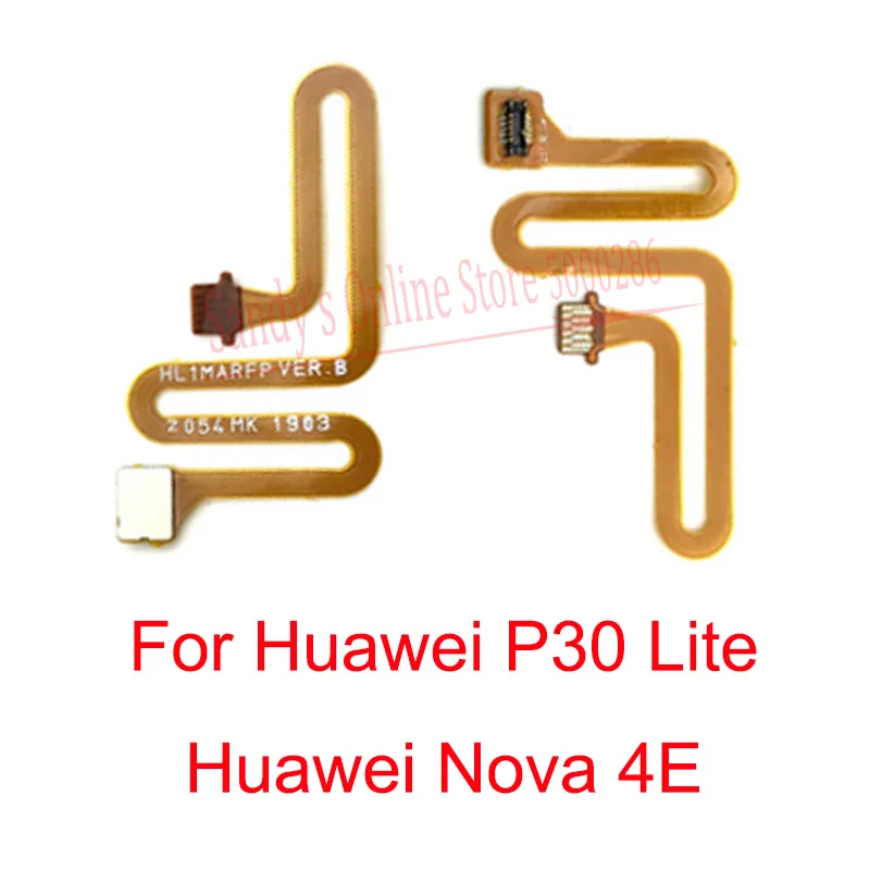 

10 шт. сканер отпечатков пальцев Touch ID сенсор гибкий кабель для Huawei P30 Lite Nova 4E Главная Кнопка Разъем гибкий кабель