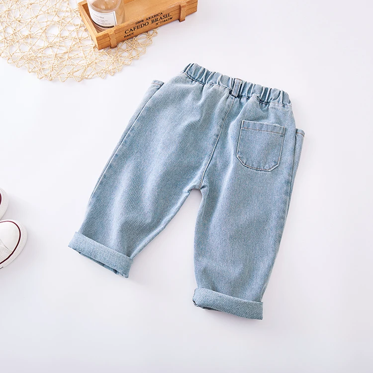 Джинсы для маленьких девочек синие демисезонные детские брюки одежда детей