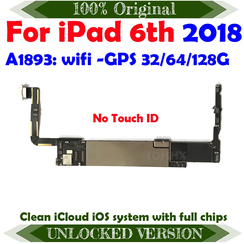 Версия A1893 Wifi Clean iCloud для iPad 6 th 9 7 дюйма материнская плата разблокированная с