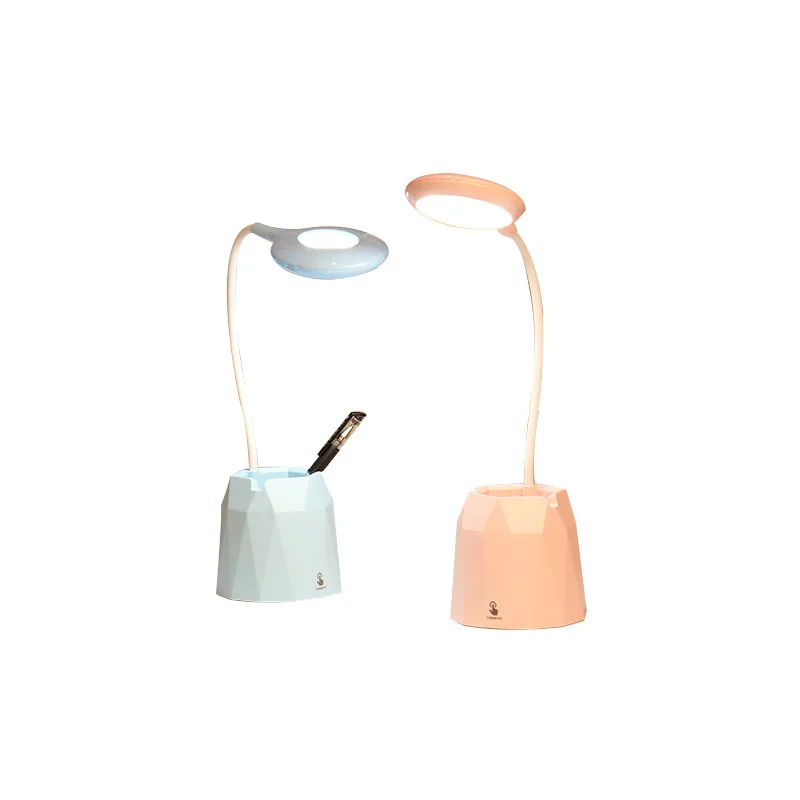 

USB charging student eye protection reading lamp LED desk lamp Korean touch dimming three gear diamond pen holder desk lamp