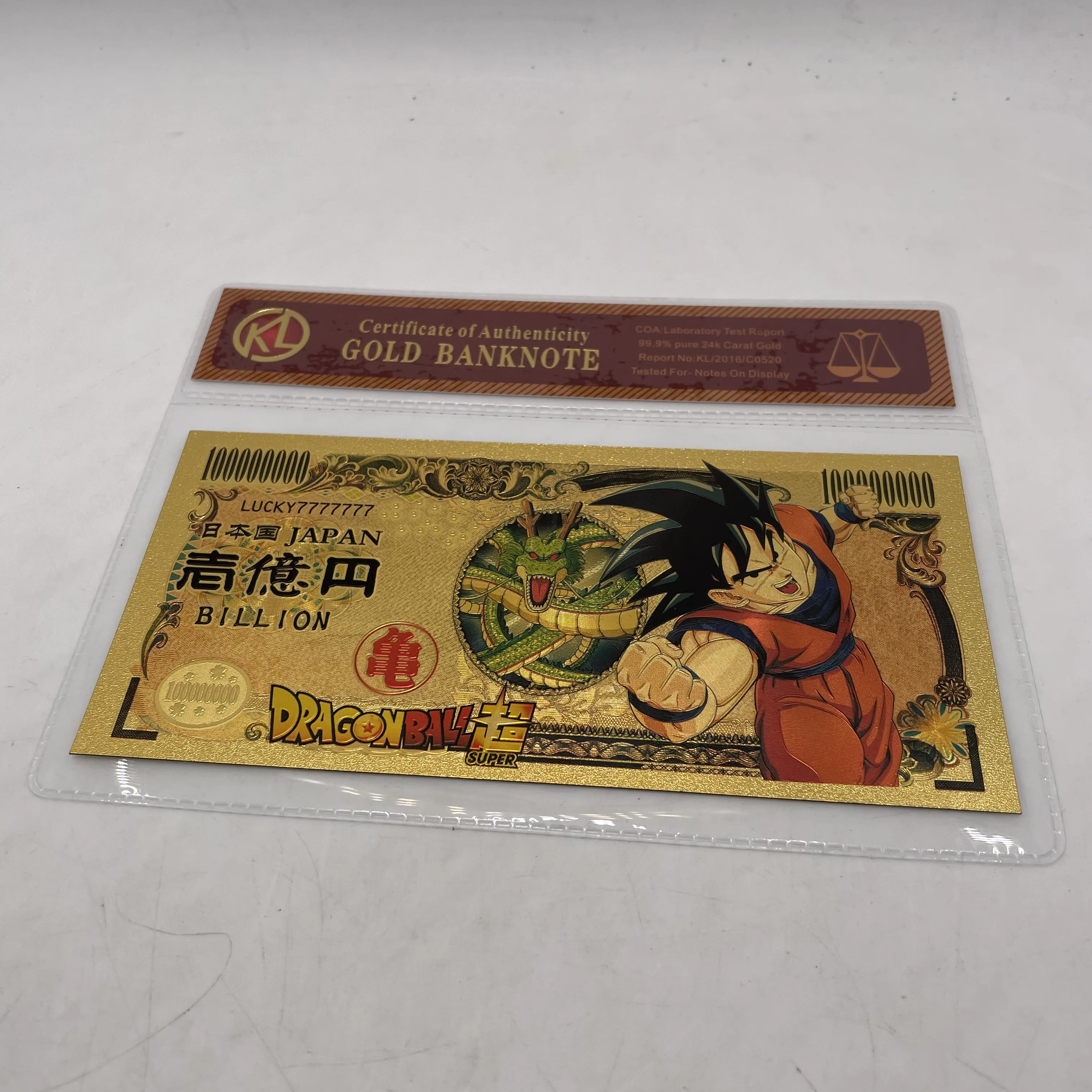 31 дизайн японского аниме дракона из мультфильма DBZ 10000 иен Золотая Банкнота с