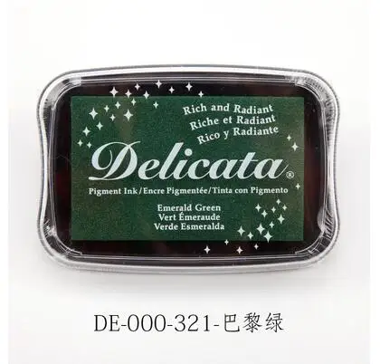 Green Tsukineko Delicata блестящие пигментные чернила богатые и сияющие Чернила Pad Япония - Цвет: Green