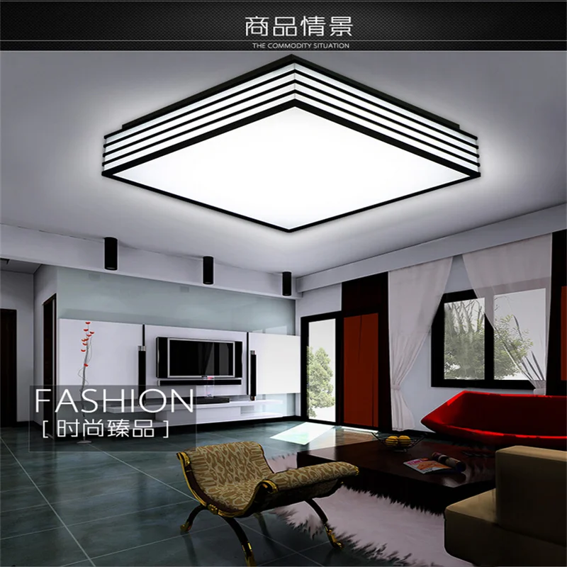 

Free shipping modern led ceiling lights lamp for living room,bedroom,white+black abajur dimmable RC control lamparas de techo