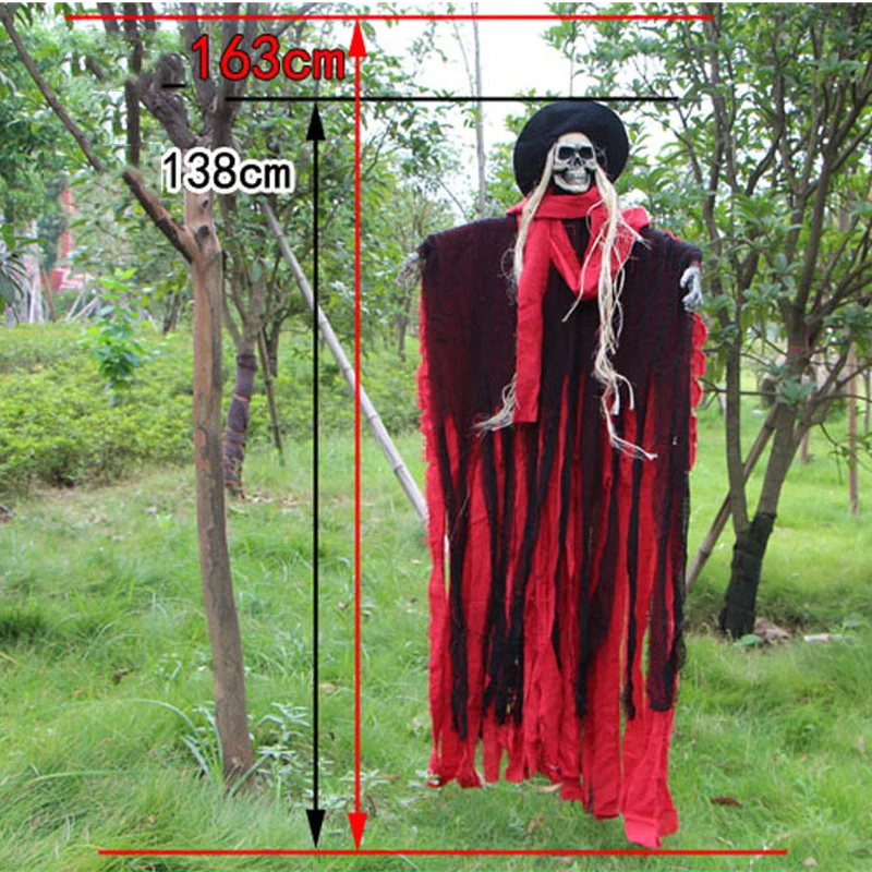 06201 red Праздничные подарочные игрушки, Висячие ведьмы, Висячие привидения, светящиеся куклы на Хэллоуин, ужасный скелет, монстр, Висячие реквизиты, кулон - Цвет: 06201 red