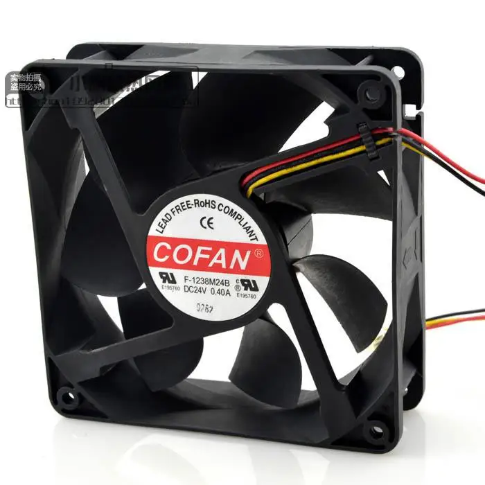 

FOR Cofan F-1238M24B 24V 0.40A12CM 12038 Double Ball Inverter Violence Fan