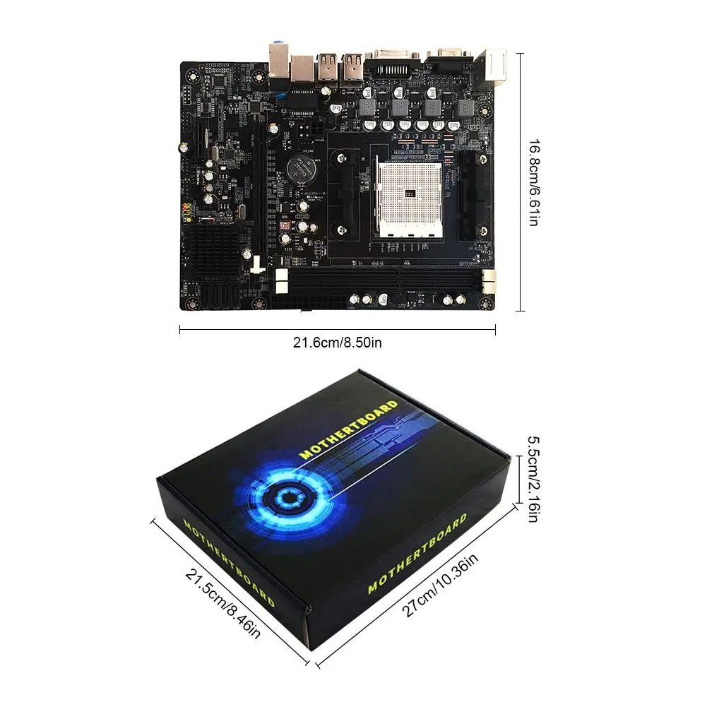 

New A55 Desktop Motherboard FM1 Interface 905 Pin CPU Support Dual-Core Quad-Core DDR3 Computer Accessories Drop Shipping
