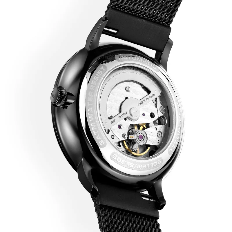 Мужские механические часы с ремешком из стали 316L и японским механизмом Miyota |