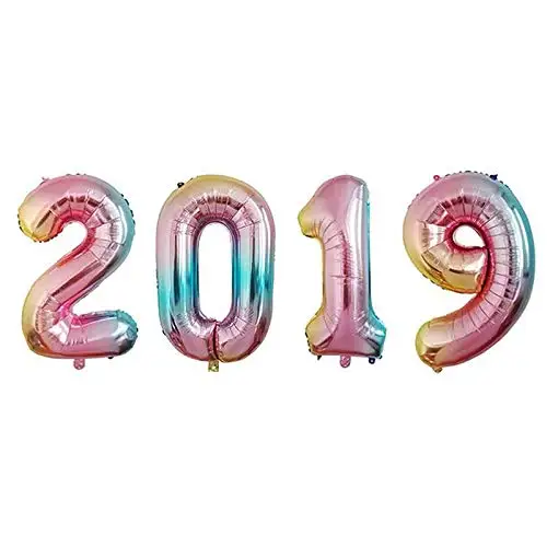2019 серебро/розовое золото/золотые шары большой 32 дюймов шара с цифрой для