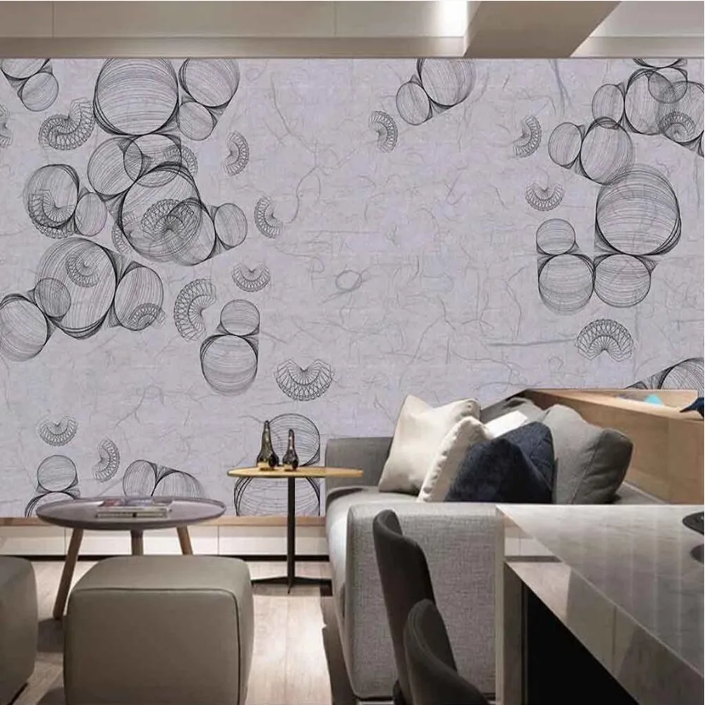 Большие Настенные обои milofi на заказ 3D абстрактные черно белые линии фоновые для