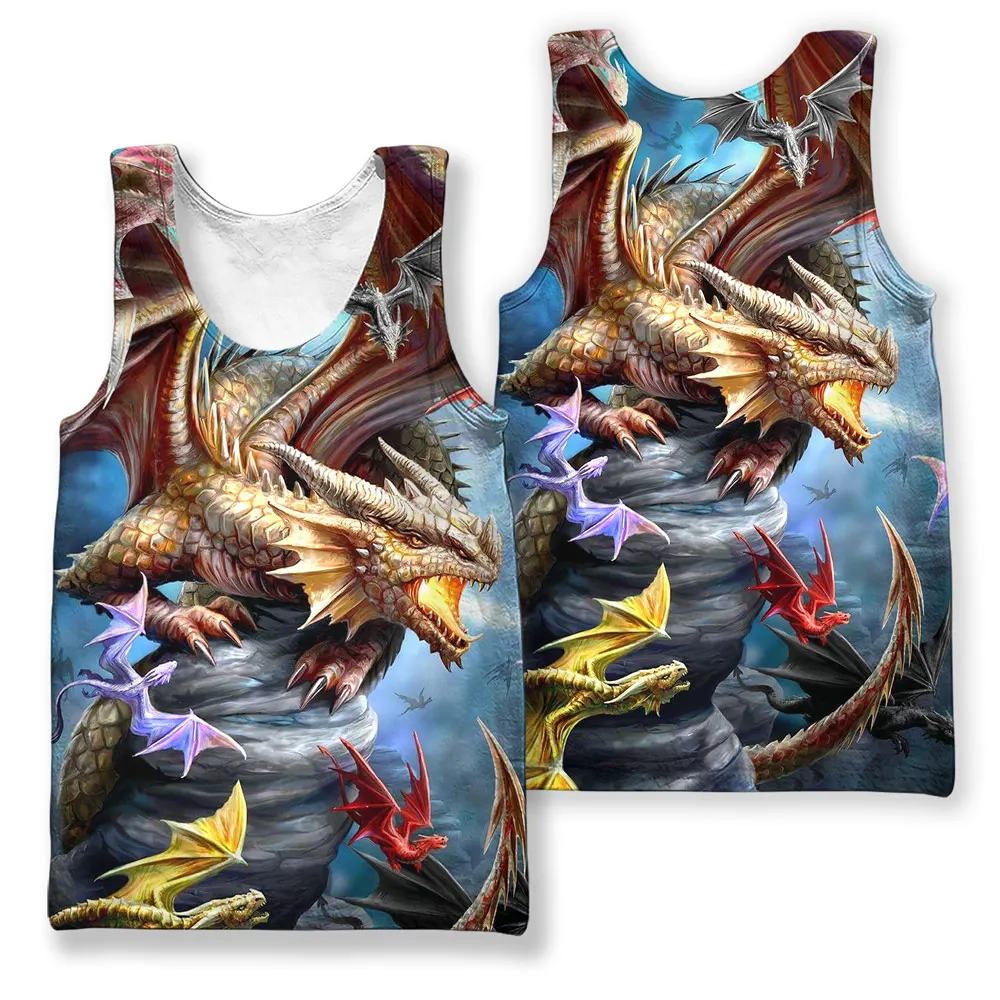 Майка Jumeast с 3d-татуировкой дракона в стиле викингов майка без рукавов свободная