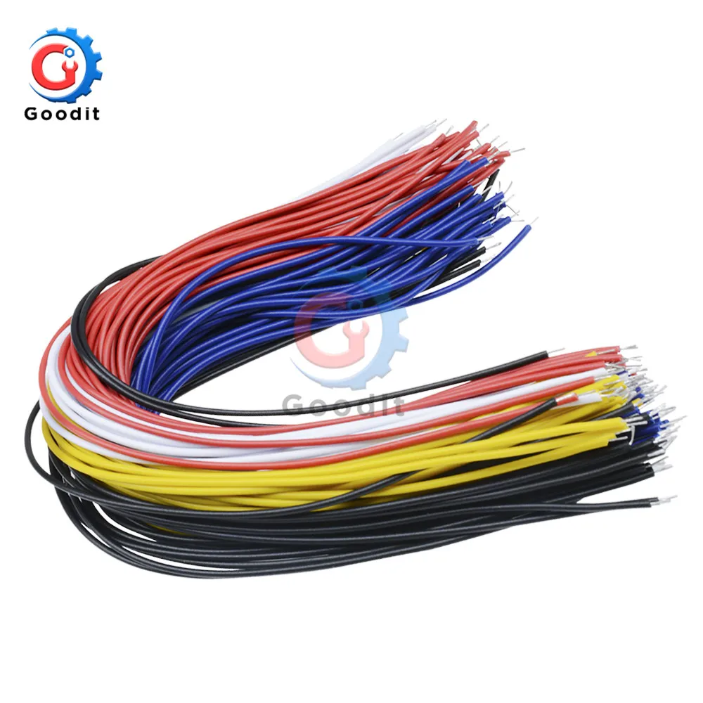 100 шт./лот Оловянная макетная плата припоя кабель 26AWG 20 см Fly Перемычка провод кабель оловянные проводящие провода 1007-26AWG соединительный провод