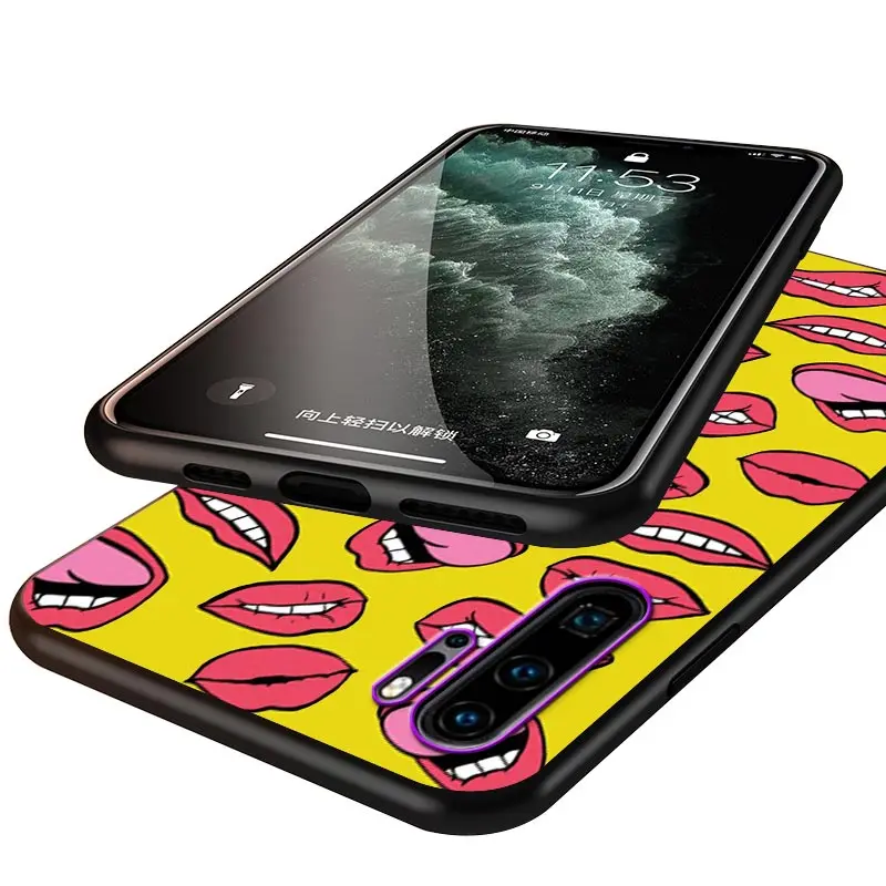 

Artistic Sexy Lips For Huawei Y9S Y8S Y6S Y9A Y7A Y8P Y7P Y5P Y6P Y7 Y6 Y5 Pro Prime 2020 2019 Black Soft Phone Case