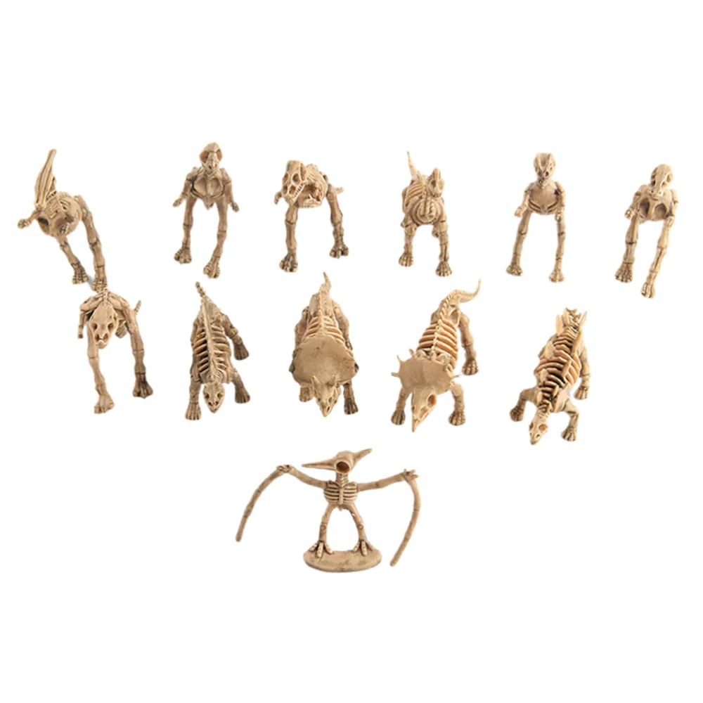 12PCS Mini Dinosaur Model Decor Jurassic Adornments Lifelike Ornament Simulated Skeleton | Игрушки и хобби