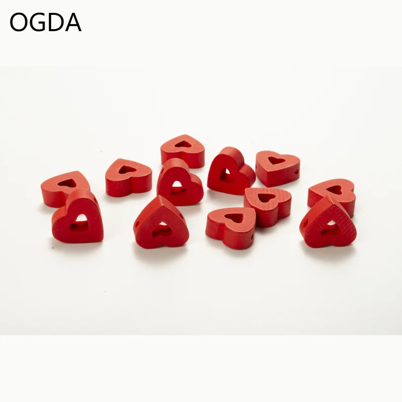 

NEW Valentine day beads Pnk love heart Wooden Beads DIY custom party bead for decoration Children's Toys Bracelet Accessories