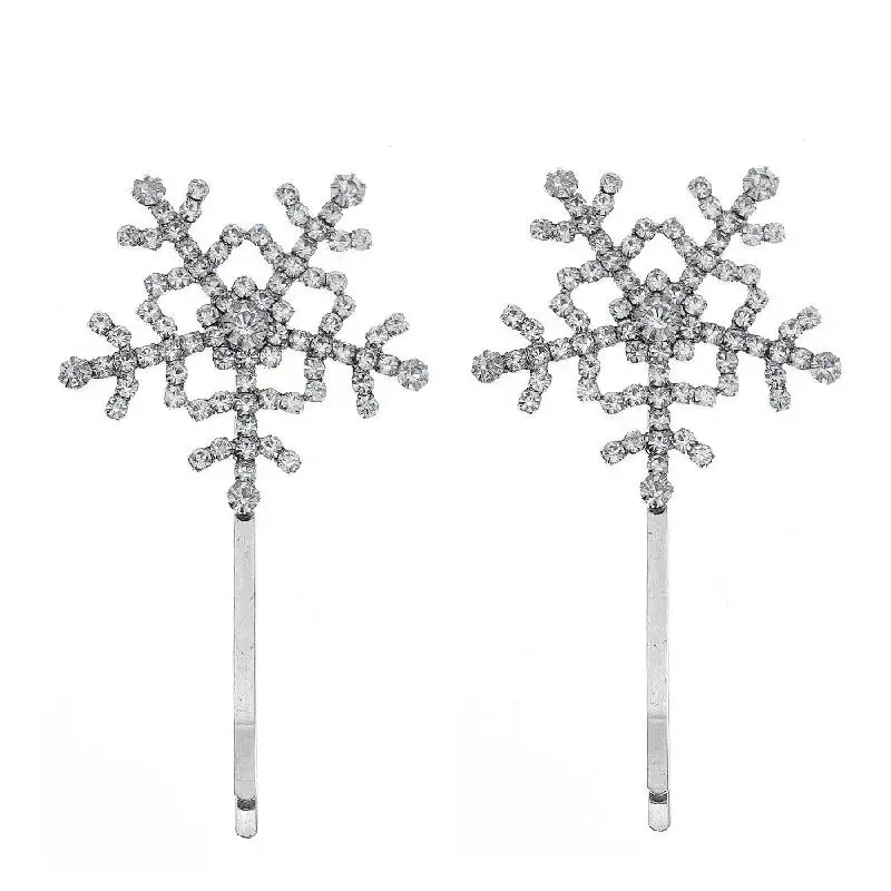 

Повседневные украшения, Рождественская заколка для волос, корейский простой и универсальный зажим со снежинками, заколка для челки, сетчат...