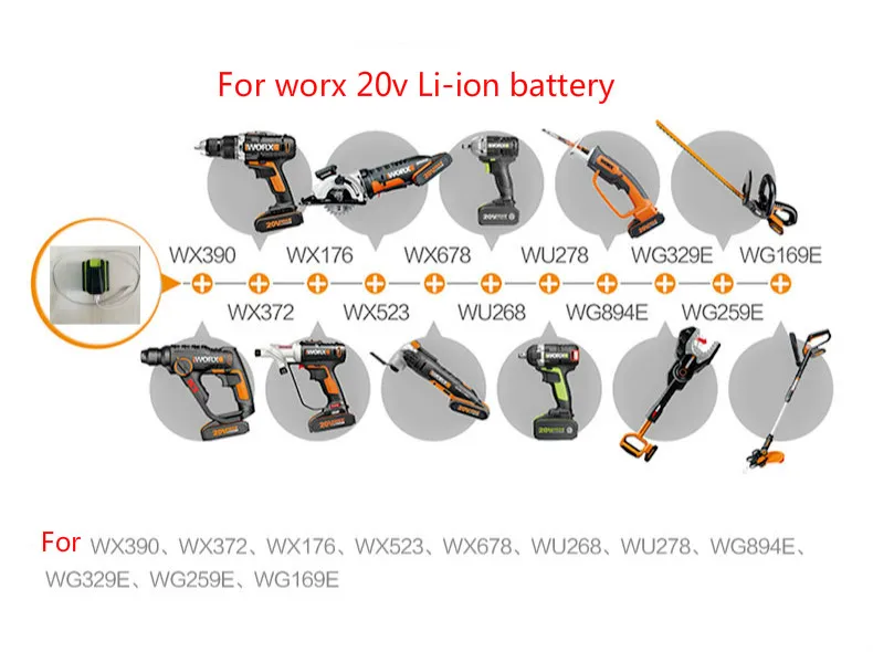 USB адаптер для зарядки конвертер батарей WA4009 батареи worx liion 20 в