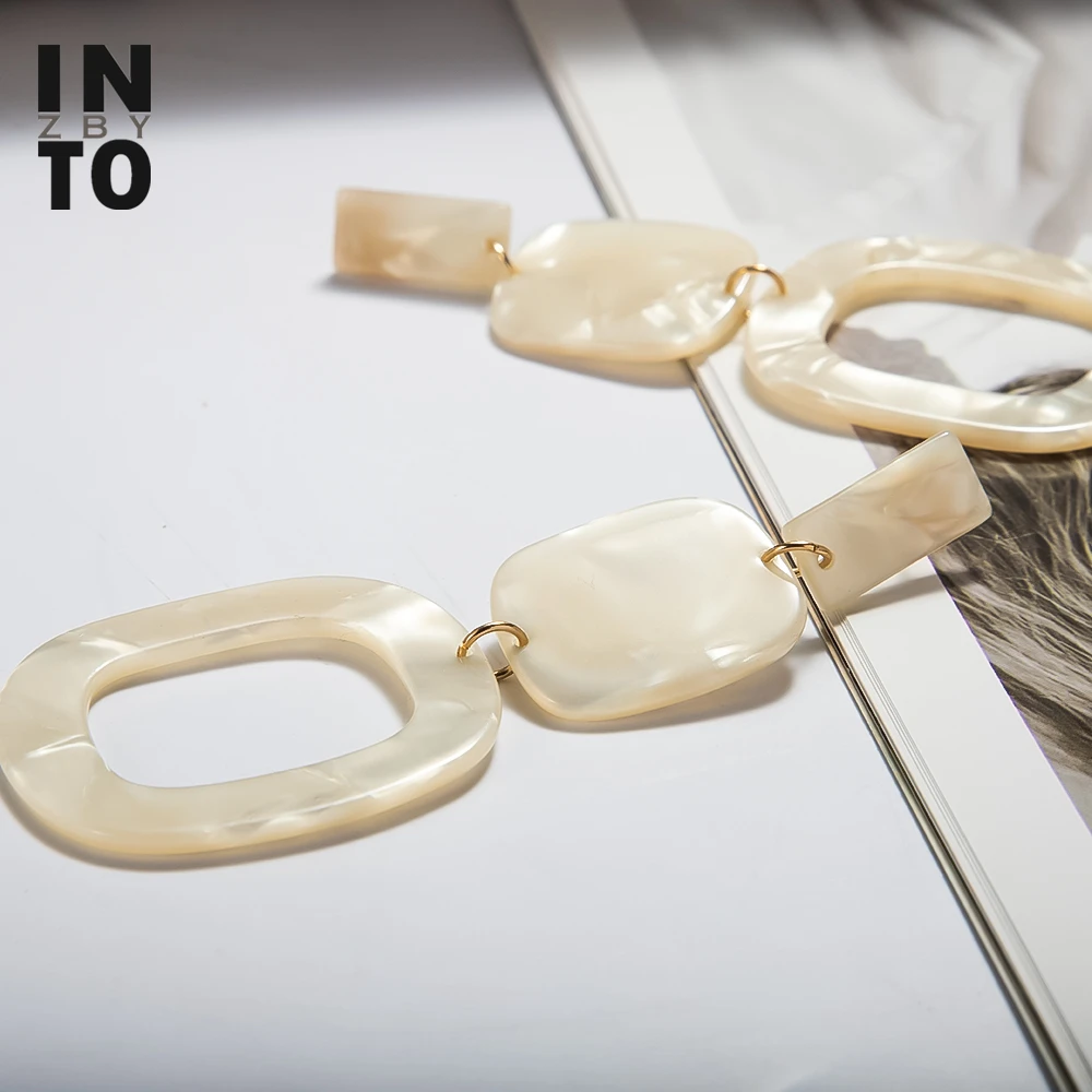 Женские Длинные геометрические серьги Into эффектные висячие из акрилового