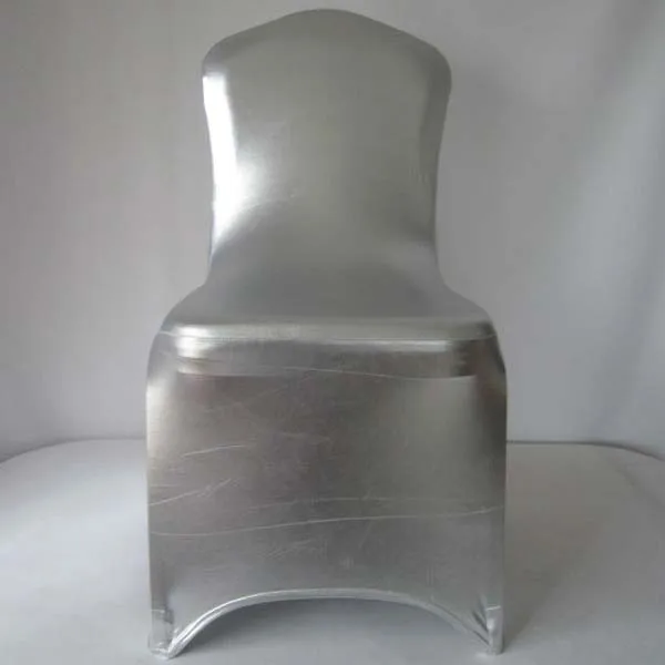Блестящие эластичные чехлы на стулья из спандекса стрейчевый металлический