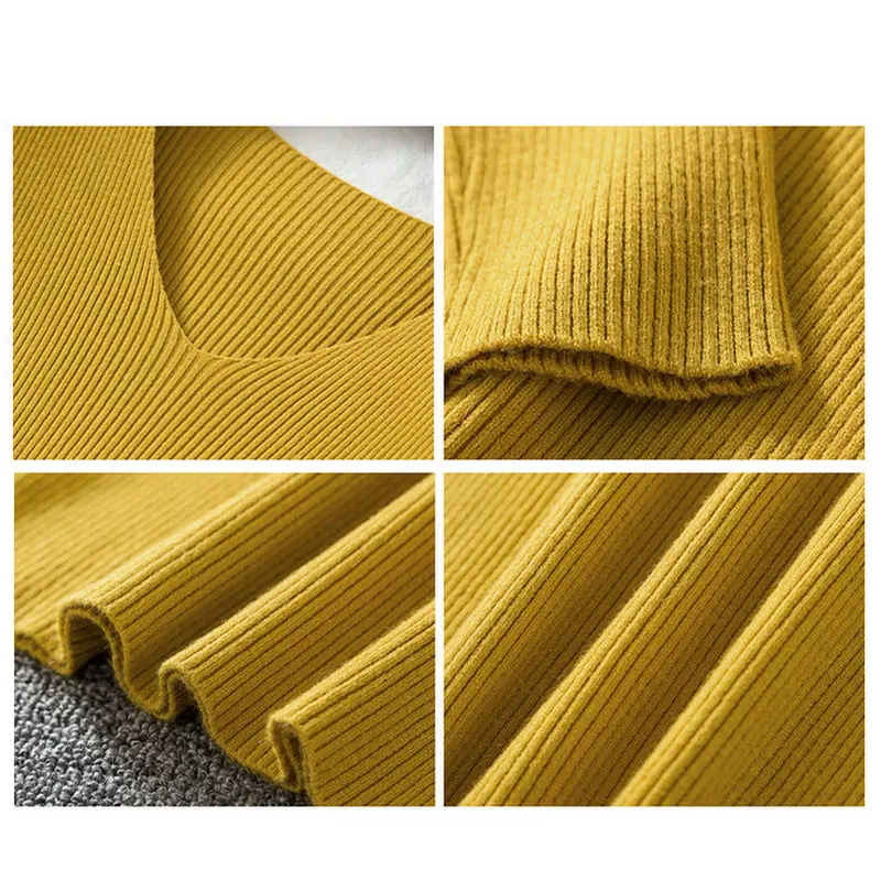 

V neck Sweater Women Pullover Black Slim Knitwear Tops Red Autumn Clothes Women Sweater White Vintage Sweaters Pink Winter 2020