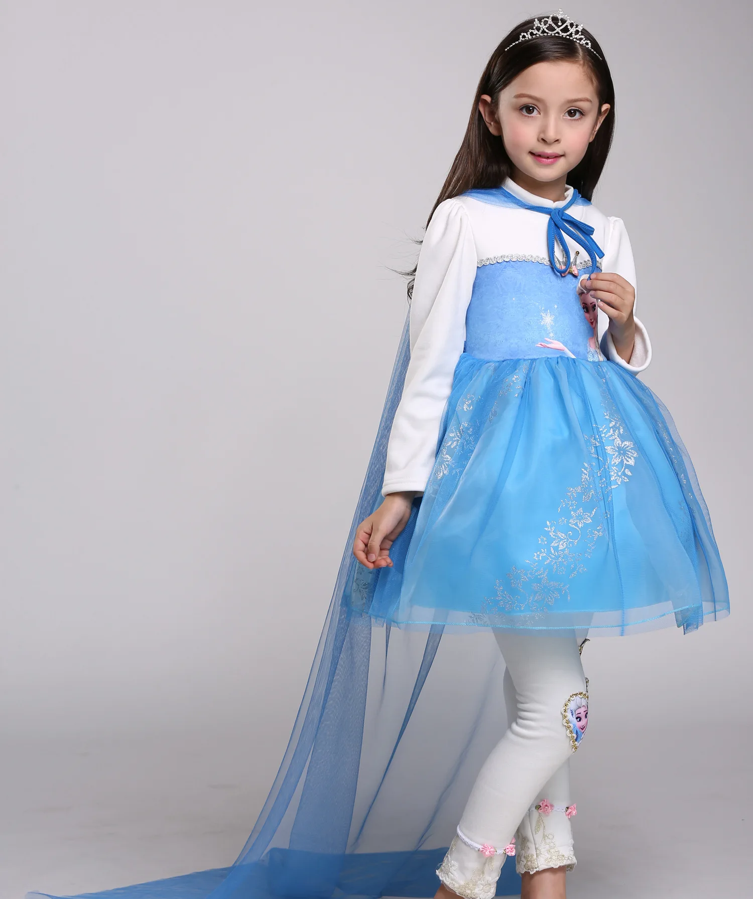 Лидер продаж, 2 Meisjes, платье Эльзы, вечерние платья, Vestidos 2, косплей, Kleding, Анна, Снежная королева, принт, Verjaardag Prinses Jurk Elza Kids Kostuum