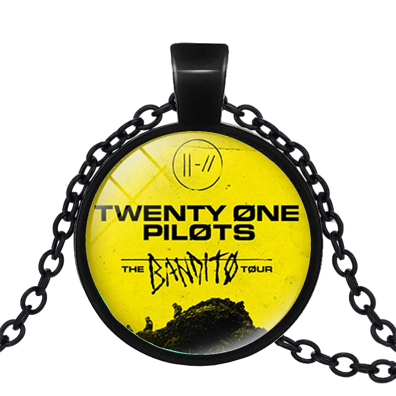 Новинка Ретро Twenty One Pilots ожерелье s логотип музыкальной группы Время драгоценные камни кулон Модные рок