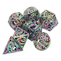 for dice set metal dnd dice set hollow metal polyhedral dice set polyhedral for table games dungeons and dragons dnd