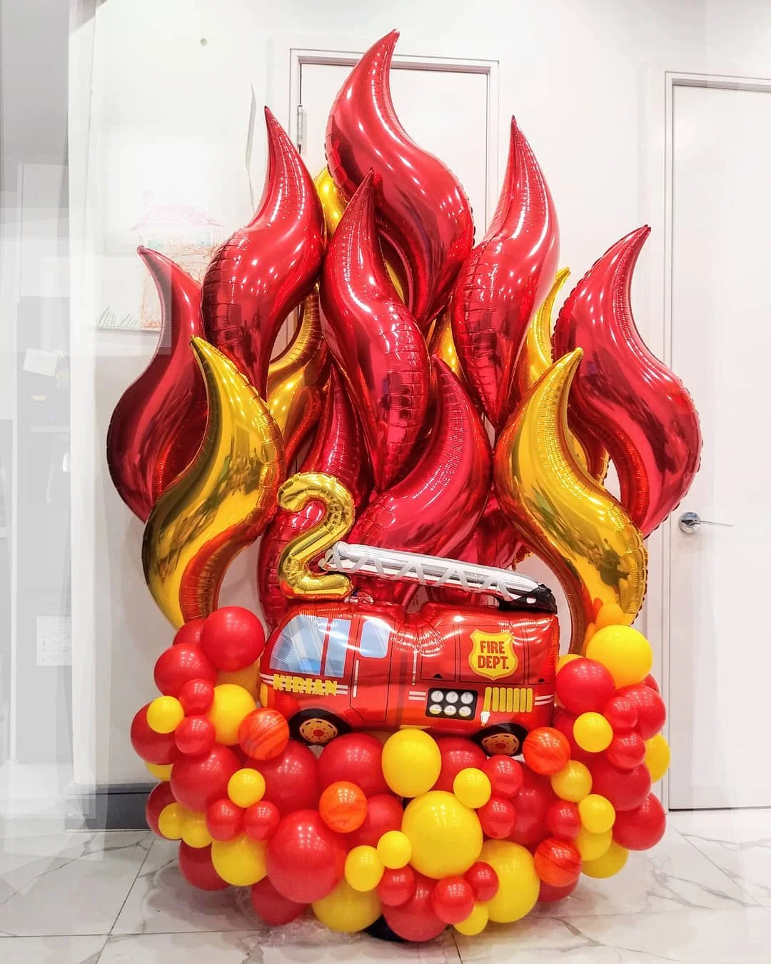 Пожарная вечерние украшение торта пожарный день рождения воздушный шар баннер