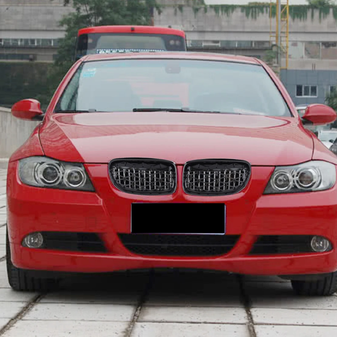 

1 Pair Shiny Black Diamond Meteor Style Grille Fit For BMW E90 LCI Facelift 51137201969 51137201967 51137201970 2009 2010 2011