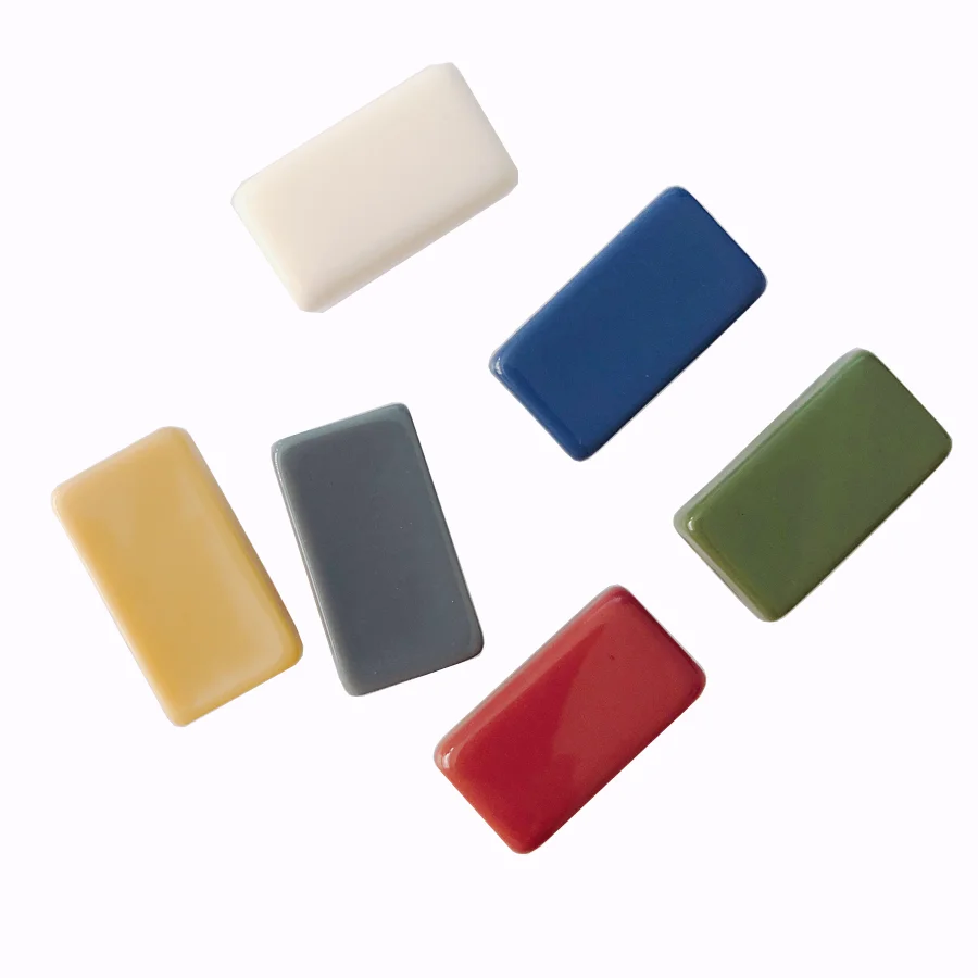 Японские и корейские Цветные стерео прямоугольные полимерные накладные серьги