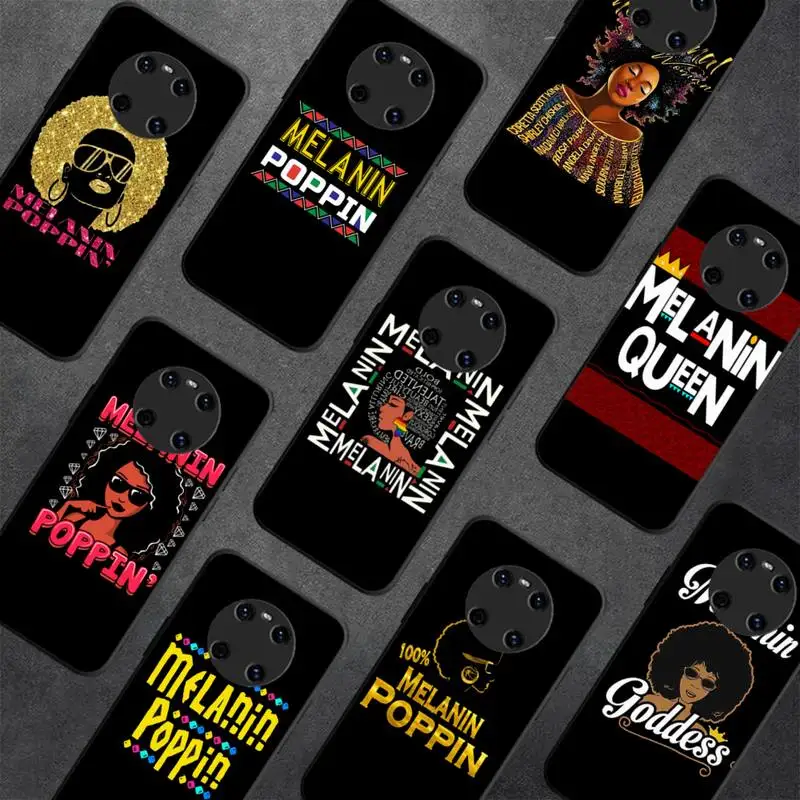 

Afro Black Girl Magic Melanin Poppin Phone Case For Huawei Y5 Y62019 Y52018 Y92019 Luxury funda case for 9prime2019