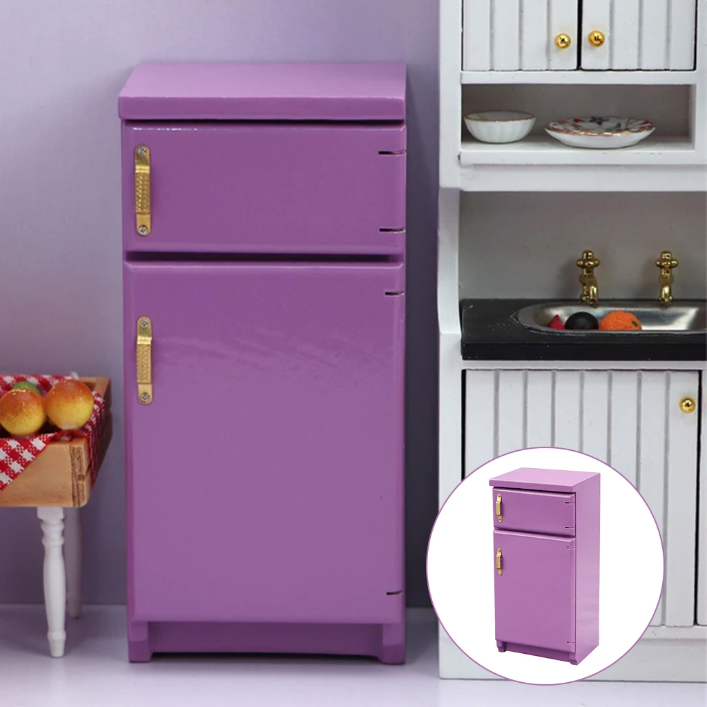 

1/12 Miniature Girls Fridge Doll House Accessories Kitchen Furniture