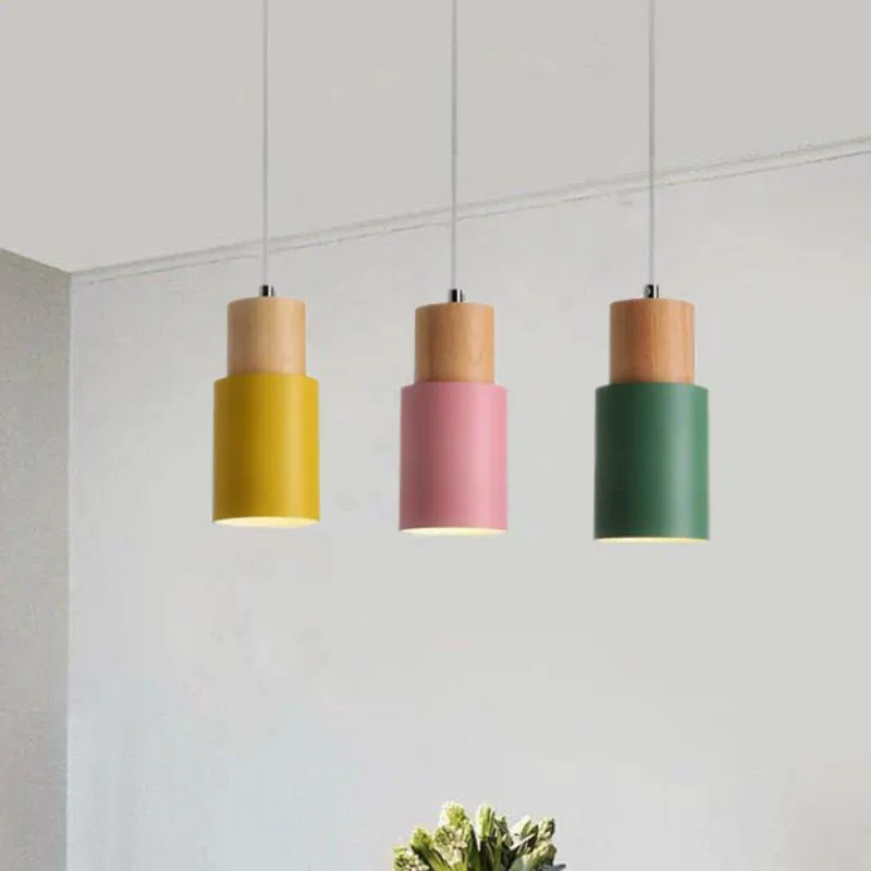 Скандинавская деревянная подвесная лампа s современный светодиодный светильник