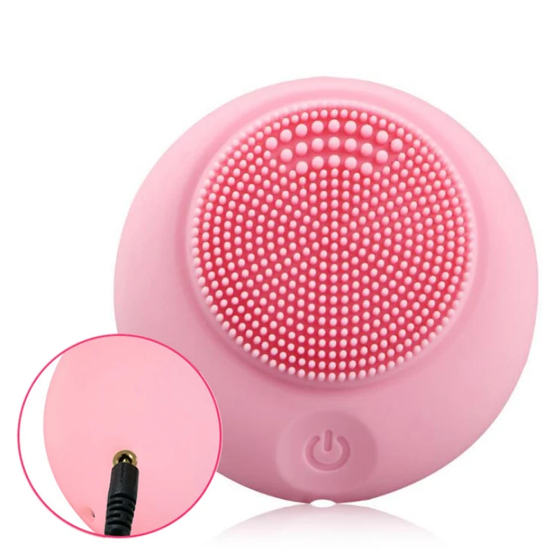 Электрический силиконовый щетка для чистки лица, Глубокая чистка, мягкая кисть для лица, инструмент для очистки пор, отшелушивающий, для удаления угрей, укрепляющий кожу